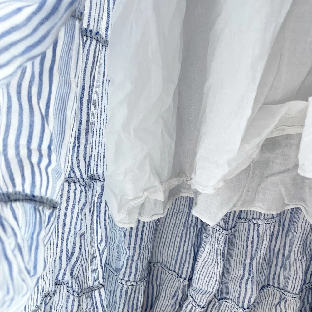 Max Studio Midi Blue Striped Sun Dress | Medium - Picture 6 of 9